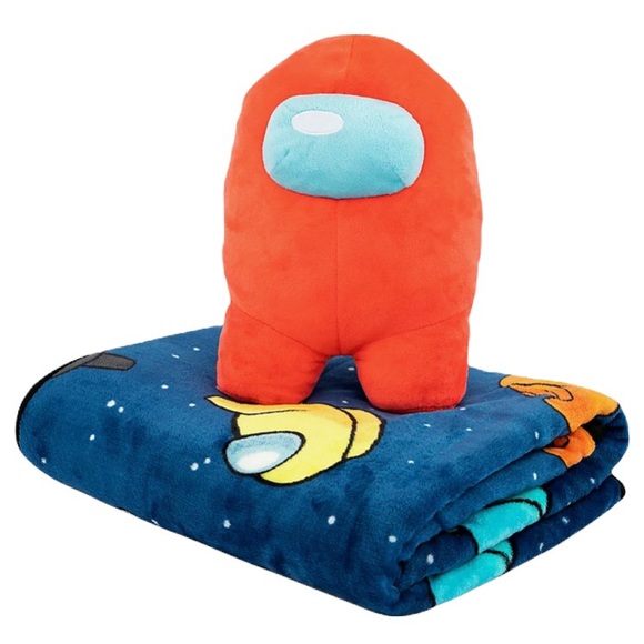 Throw Blanket 46”x60” & Plush Among Us Character Doll - Picture 1 of 14